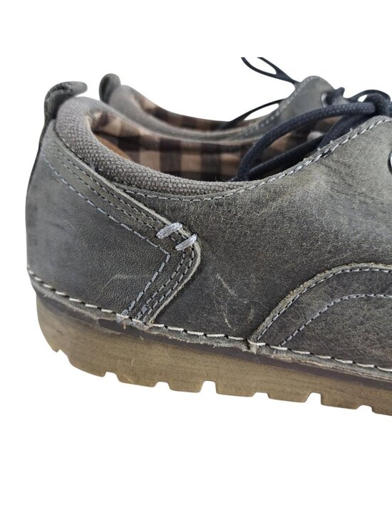 Roan by Bed Stu Arlo Gray Lace Up Leather Oxfords Shoes Size 10.5 Distressed main image 6